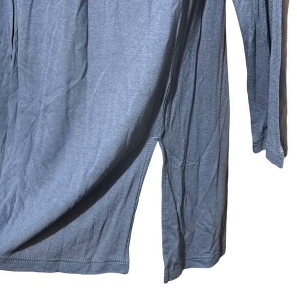 J.Jill slate blue button front long sleeve tunic blouse - women's large - Picture 4 of 9